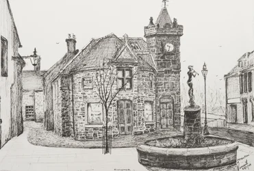 Peter Pan Beeld, Kirriemuir, Schotland, 2007, (inkt op papier)